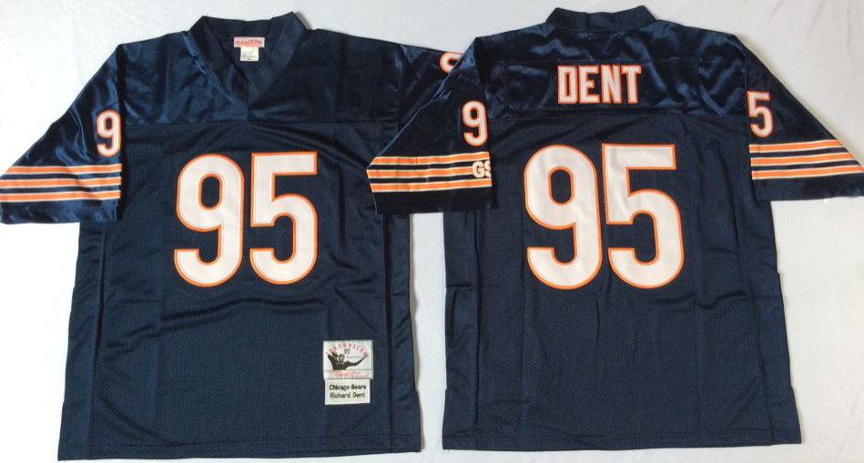 Men NFL Chicago Bears #95 Dent blue Mitchell Ness jerseys
